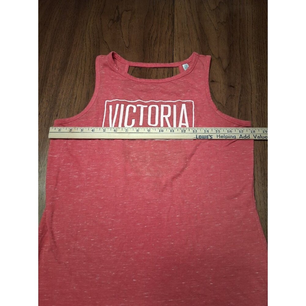 Victoria's Secret Sport Tank Top Size M Red Open Strappy Back Logo Workout Gym - Picture 7 of 8